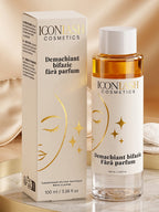Demachiantul bifazic IconLash fără parfum, flacon de 100 ml și cutia produsului