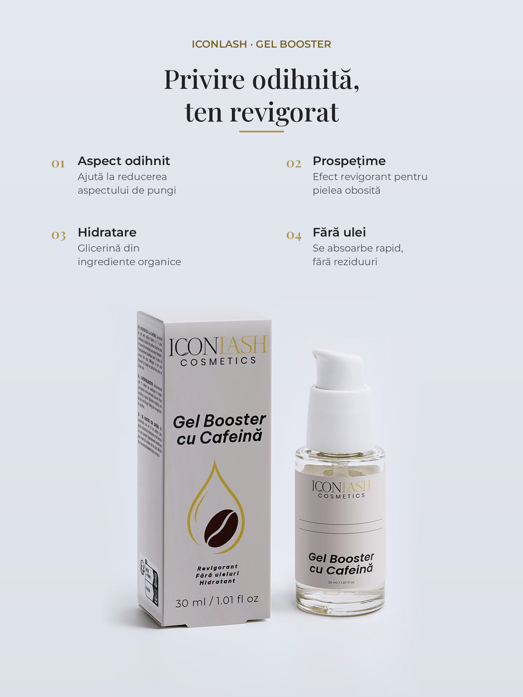 Beneficiile Gel Booster IconLash: aspect odihnit, prospețime, hidratare și formulă fără ulei