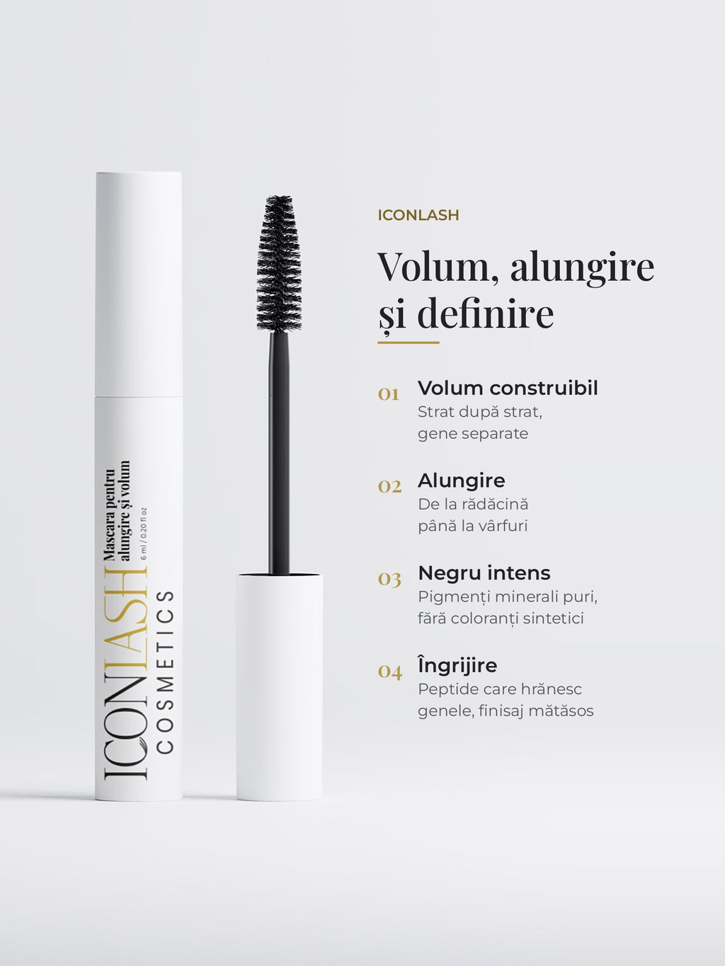 Beneficiile mascara IconLash: volum construibil, alungire, negru intens și peptide pentru gene