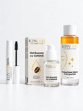 Setul IconLash Ritualul Privirii: mascara, Gel Booster cu Cofeină și demachiant bifazic fără parfum